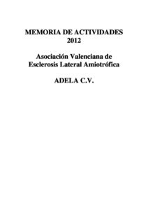 MEMORIA DE ACTIVIDADES ADELA 2012