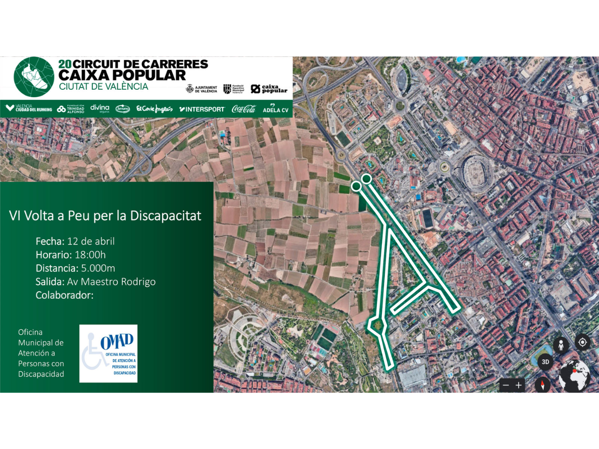 VI Volta a Peu per la Discapacitat – Circuit de Carreres Caixa Popular Ciutat de València 47 Días 04 Horas